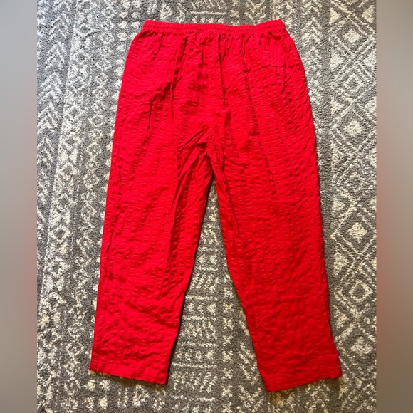 100% cotton Woman Within Vibrant Red Textured Pants size 20W (SKU P203) - Picture 7 of 11